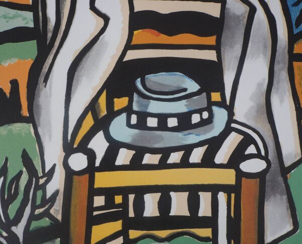 Fernand LÉGER : Chaise et vache, Lithographie signée