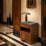 Art Deco side table in wood and marble – 1930s – bedside table