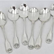 Christofle Vendome model 6 spoons, ice scoops, in silver-plated metal, 12.7 cm