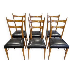 Lot de 6 chaises design - 1960