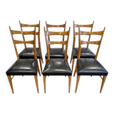 Set of 6 Italian design chairs, 1960s