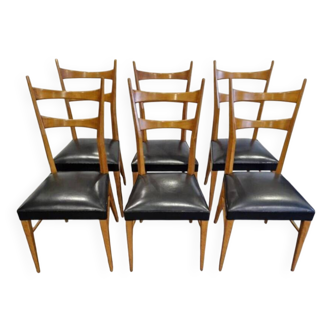 Set of 6 Italian design chairs, 1960s