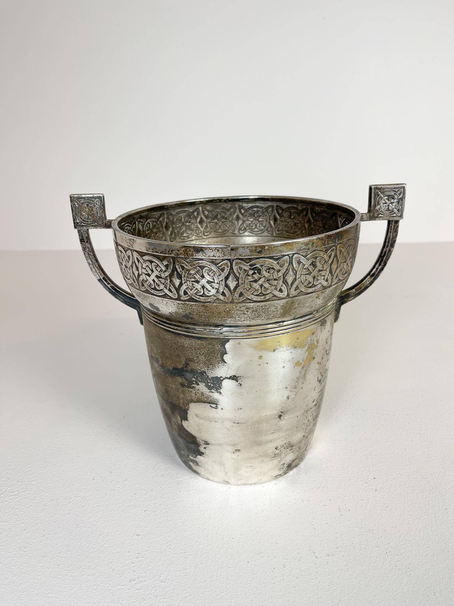 Art Deco champagne cooler with relief pattern, Sweden, 1930s