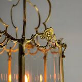 Gilt bronze lantern, original curved glass, circa 1900