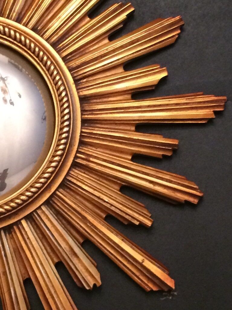 Mirror Sun gilded wood 59 cm, Deknudt
