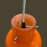 Suspension en verre orange par massimo vignelli pour Vistosi, année 70