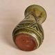 Khaki stoneware vase, wabi-sabi style, brutalist vintage ceramics.