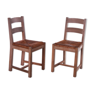 2 chaises en chêne danois avec