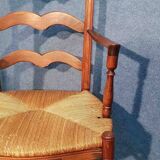 Old straw armchair
