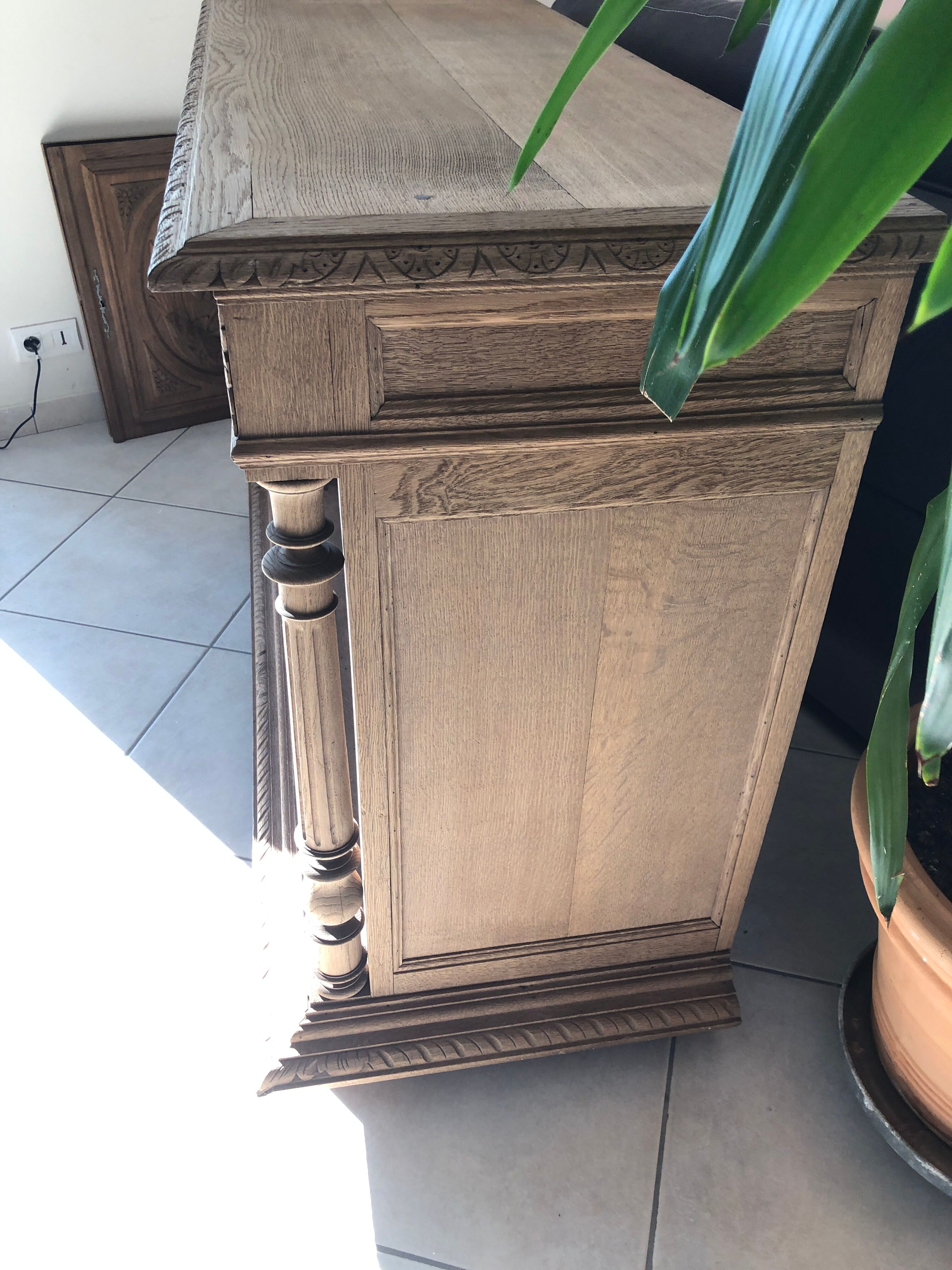 Antique carved and sandblasted sideboard