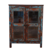 Old Burmese teak pantry original blue patina