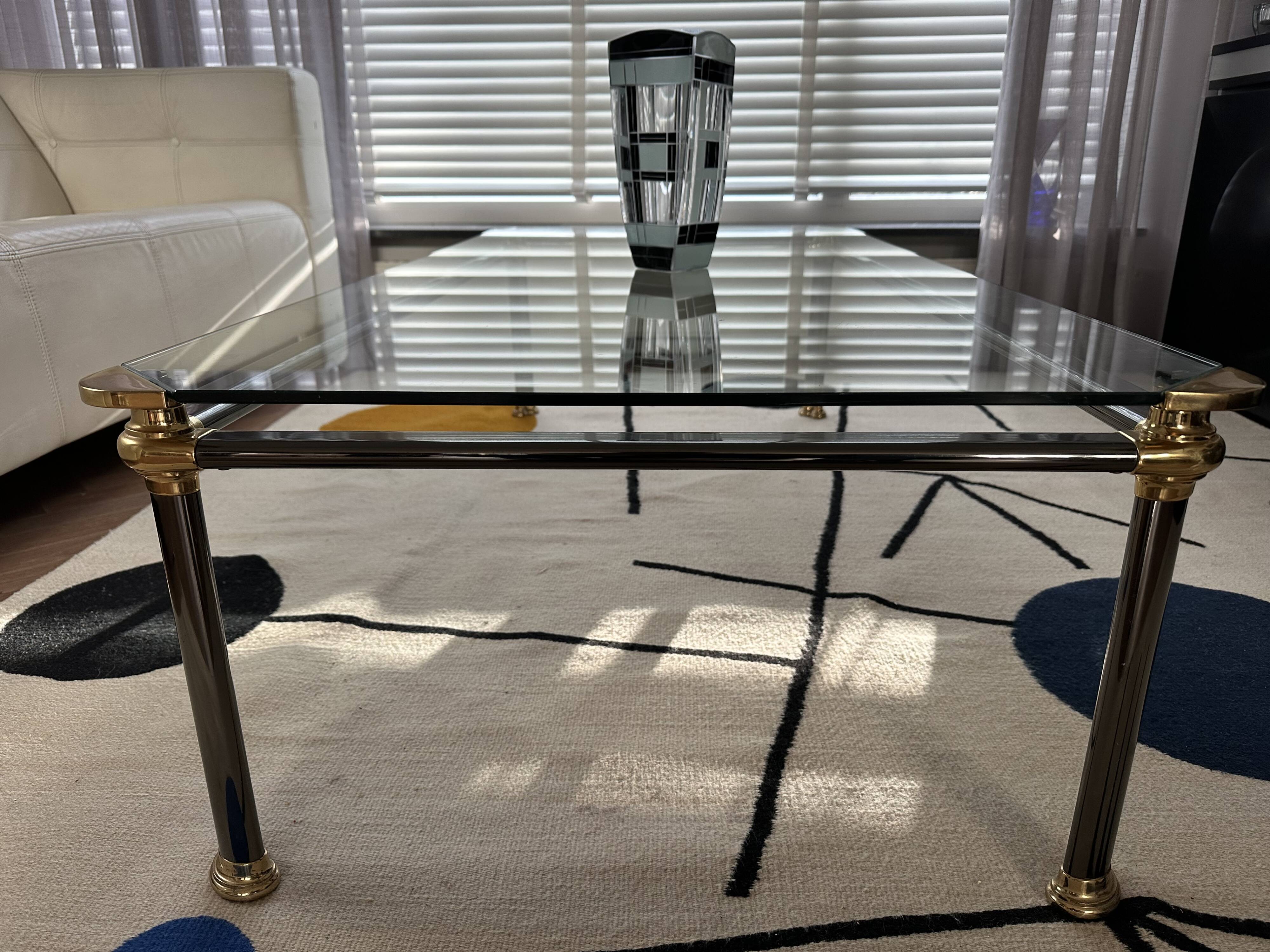 Italian MARA brasss&glass coffee table 1983