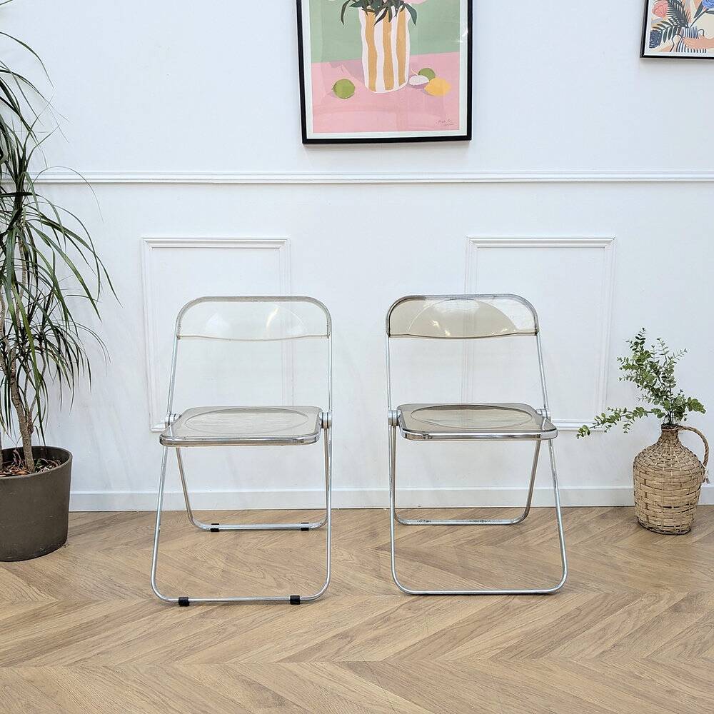 3 chaises Plia - Giancarlo Piretti pour Castelli