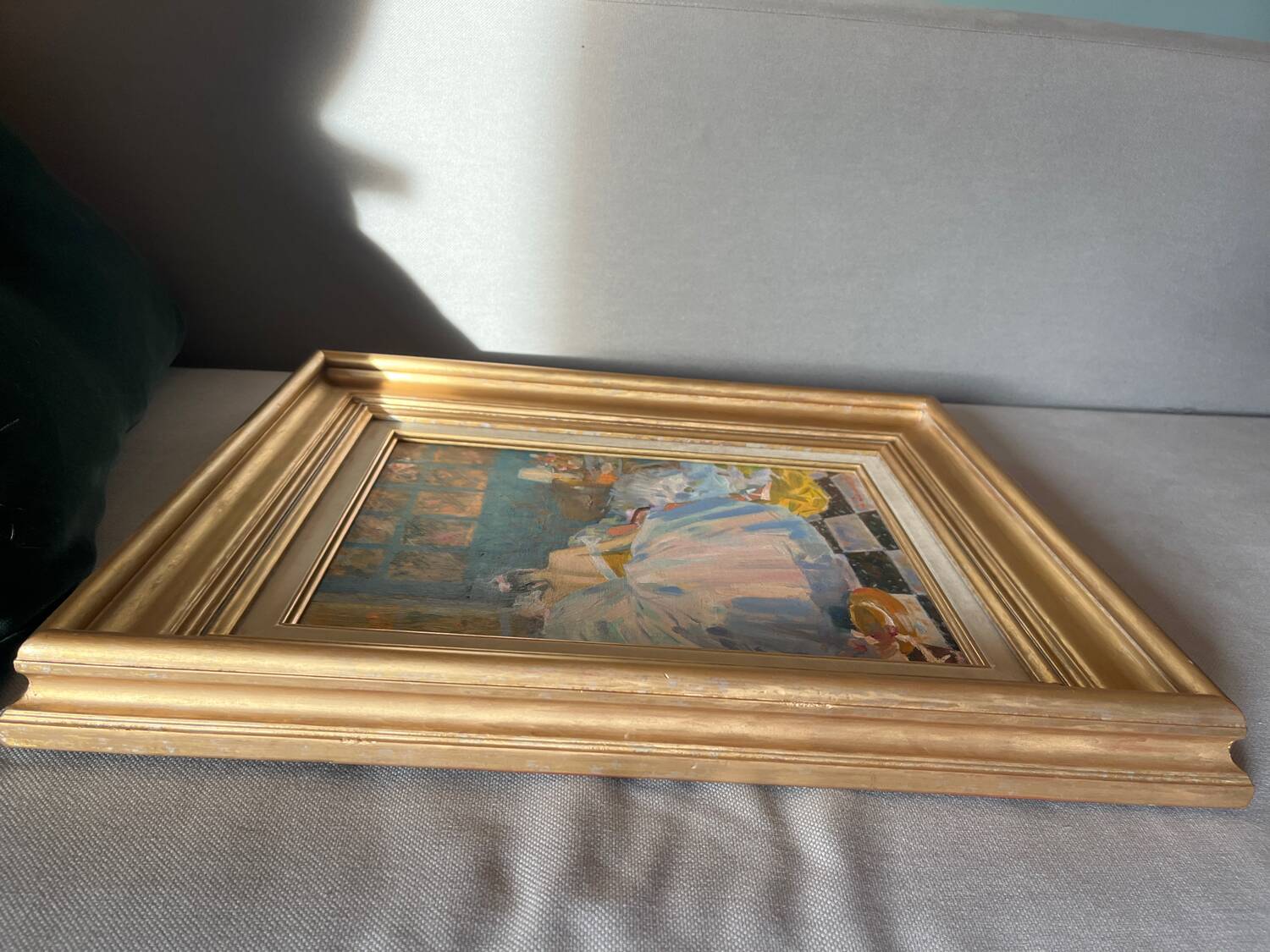 Le repos, huile sur toile marouflée sur carton signée Dassimov