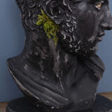 Greek head in waxed black plaster