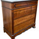 Antique Louis Philippe commode with fitted white marble top.