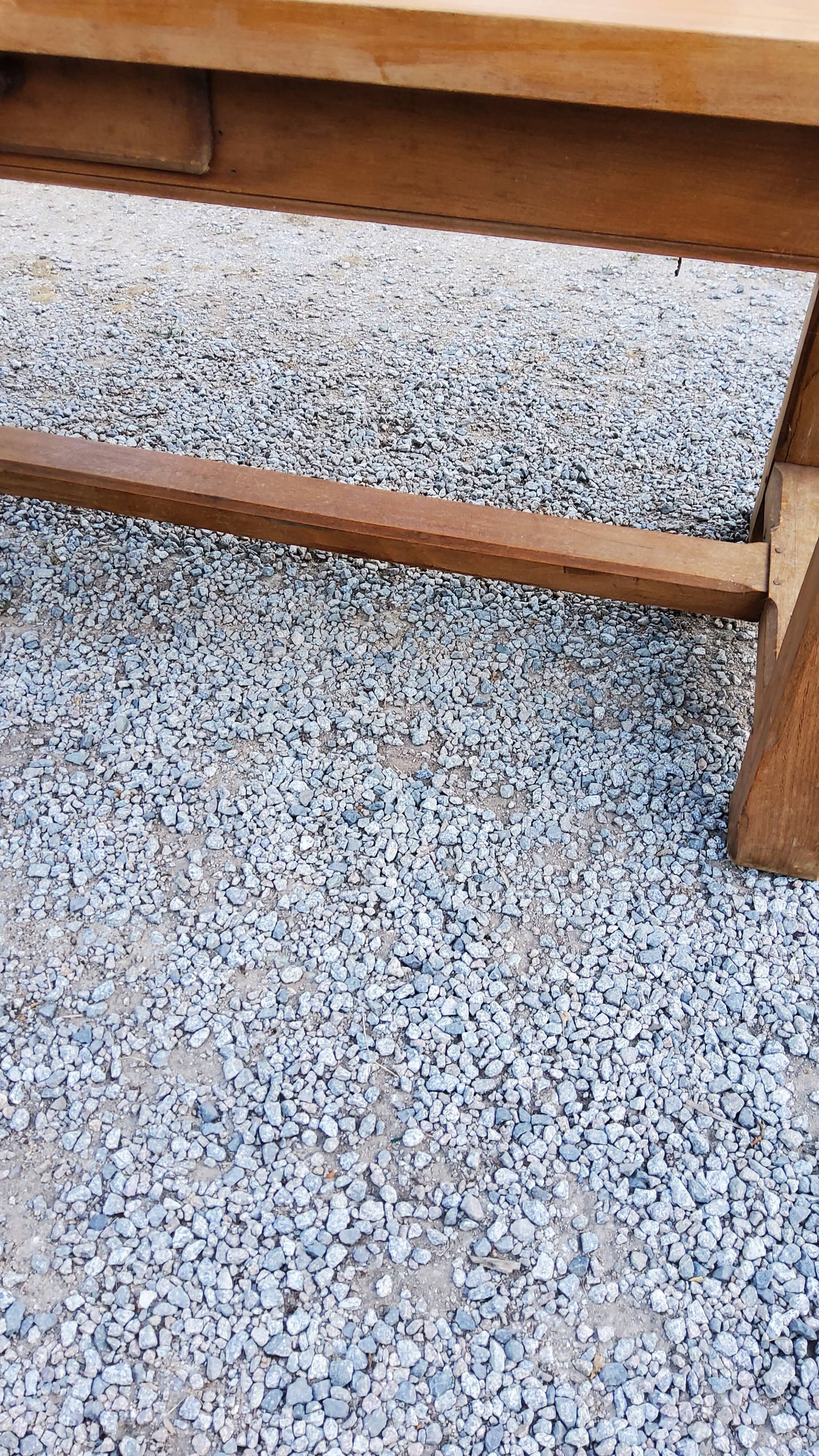 Table de ferme en hêtre et chêne 1 tiroir en ceinture 200cm