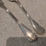 Silver-plated metal stew fork and spoon, Christofle silversmith, Albi