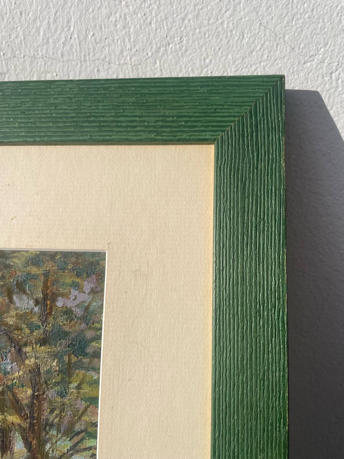 Peinture ancienne paysage breton cadre bois
