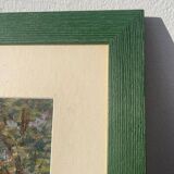 Peinture ancienne paysage breton cadre bois