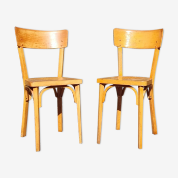 Paire chaises Baumann bistrot années 50