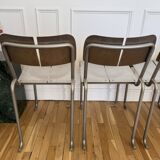 Postmodern Architectural Chairs in Stainless Steel, France, 1980