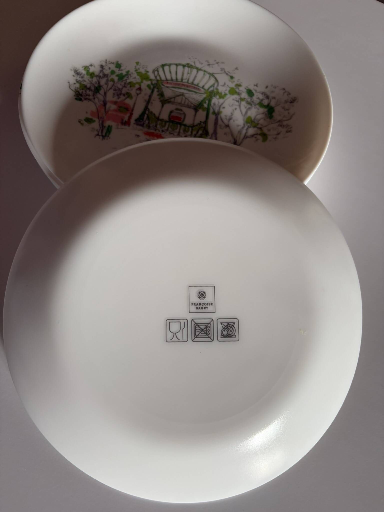 Set of 6 Françoise Saget plates "Stroll in Paris"