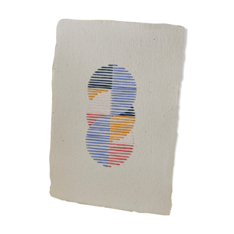 Embroidery on rag paper