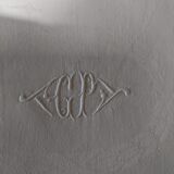 Antique napkins damask linen monogram CP series of twelve