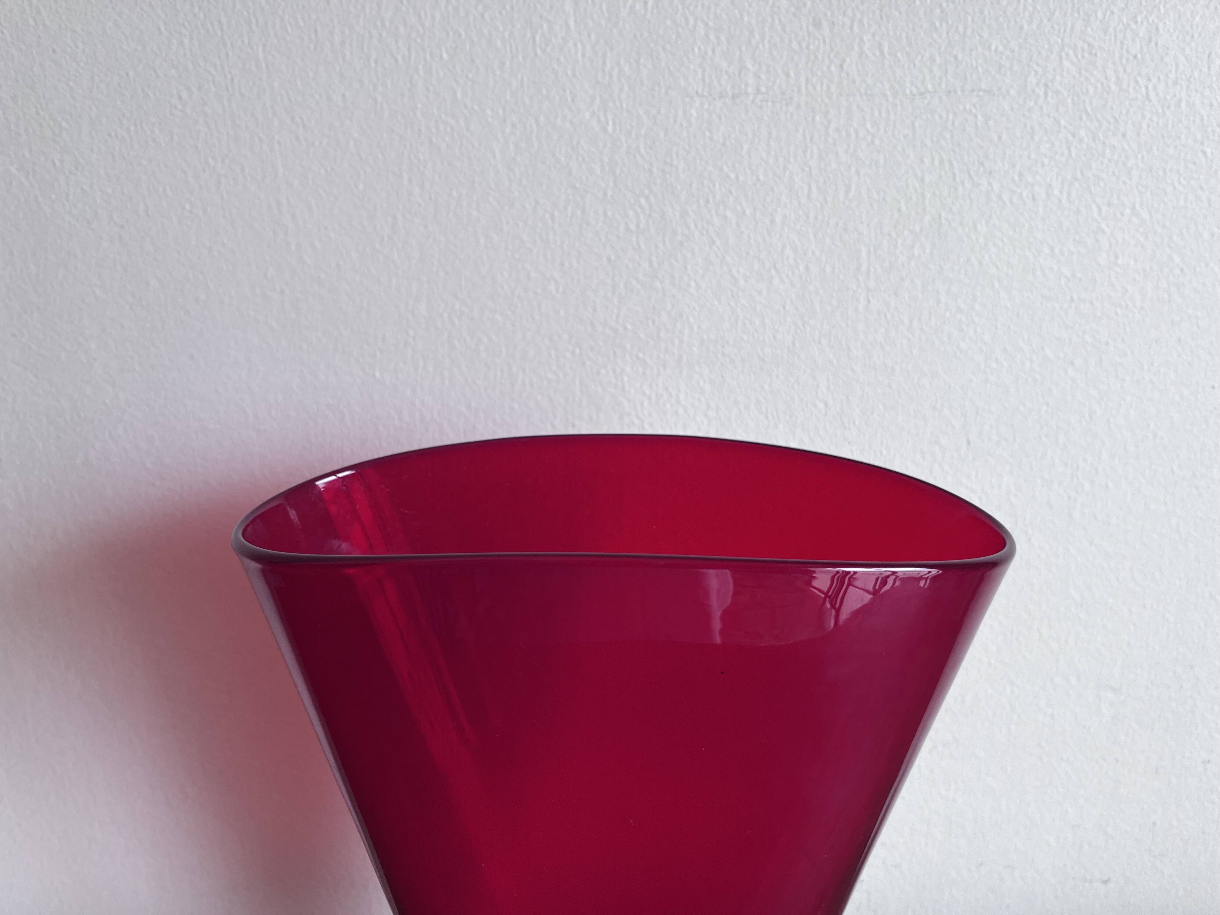 Vase éventail Empoli rouge 1950 XL