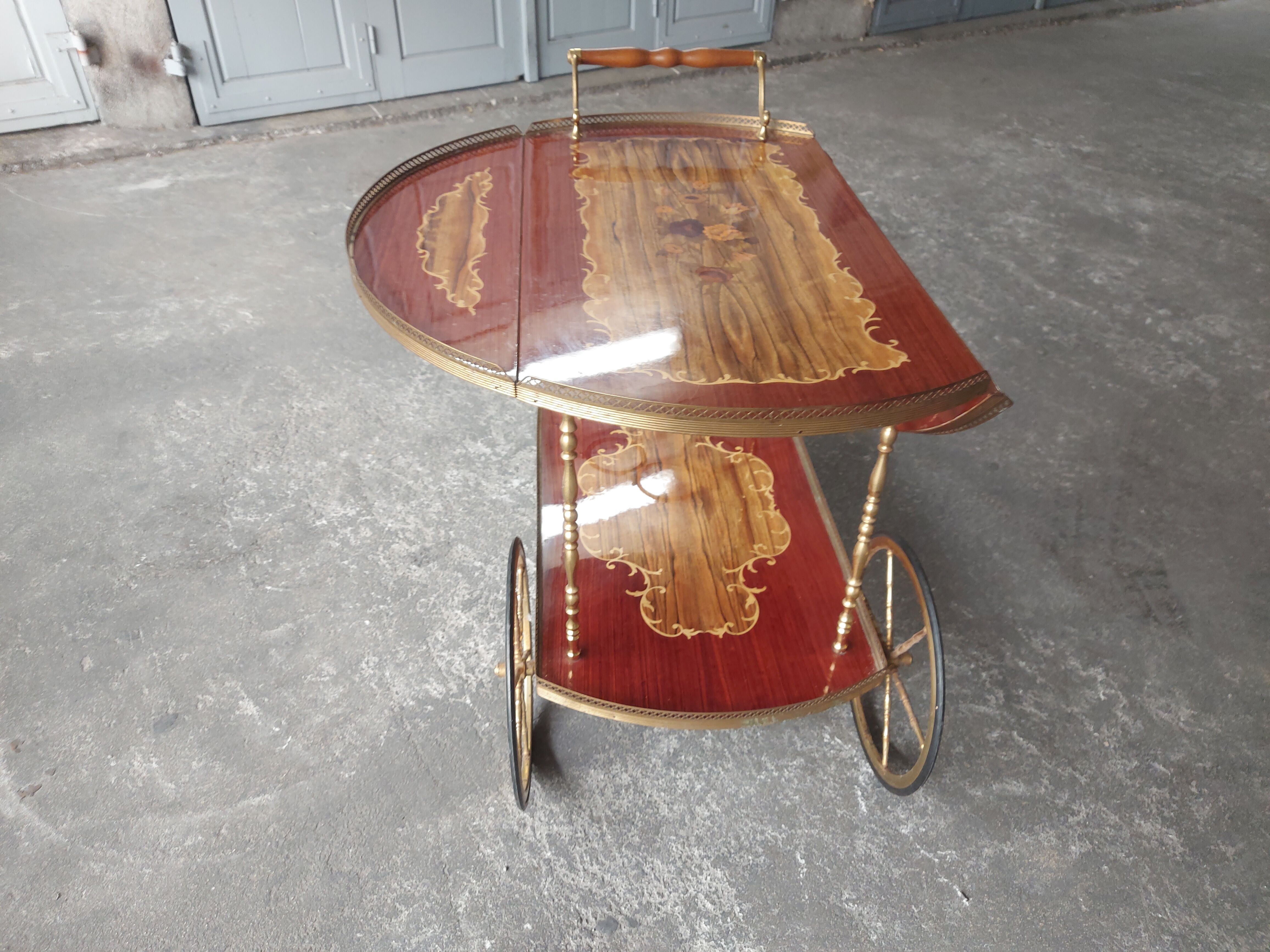 Desserte vintage en marqueterie