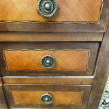 Transitional Louis XV - Louis XVI commode from the 19th century.