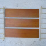 Wall shelf String brass and wood