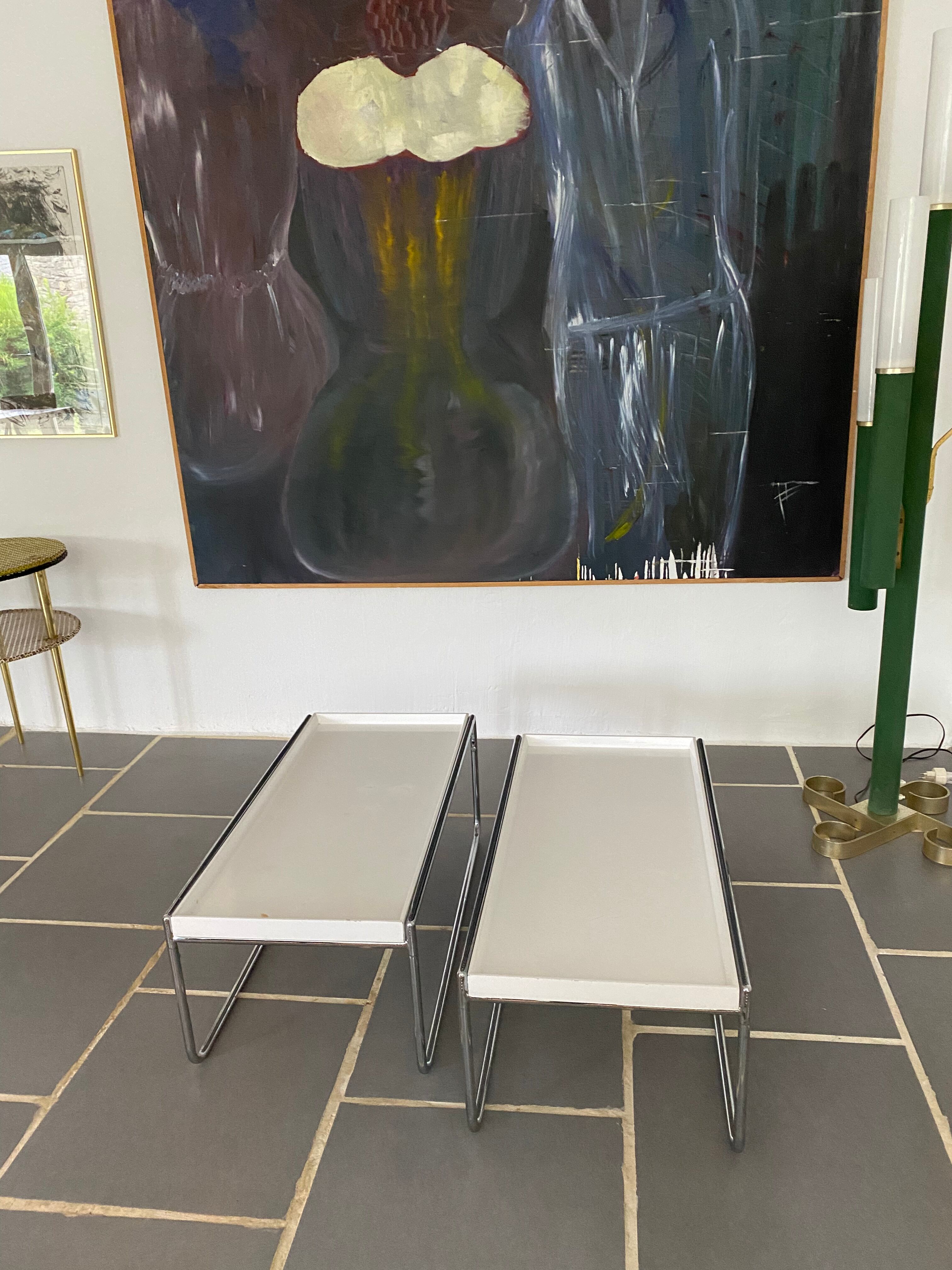 Paire de tables basses vintage trays Katell