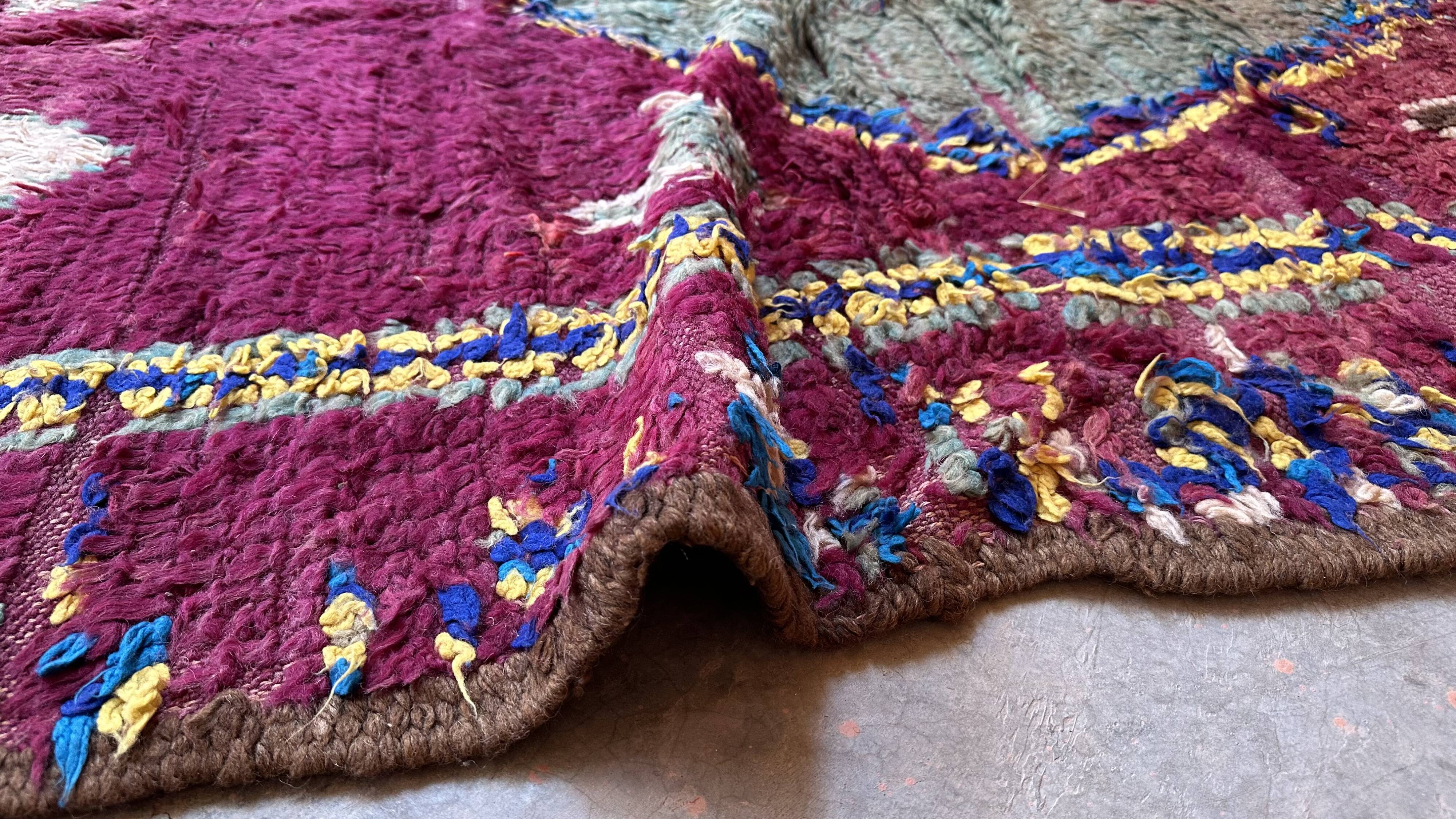 Boujad Purple Moroccan Rug - 341 x 145 cm