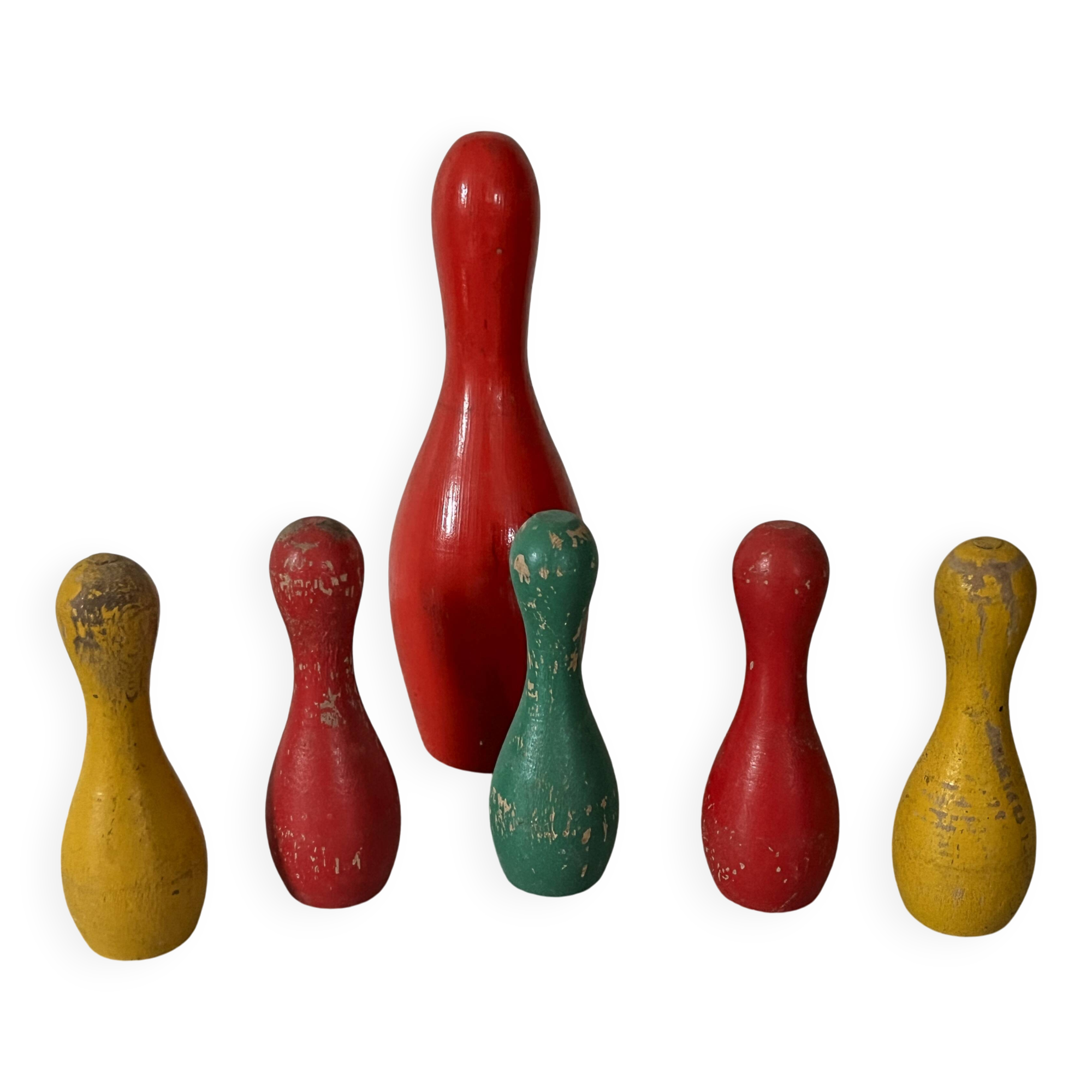 Set of old wooden bowling alleys