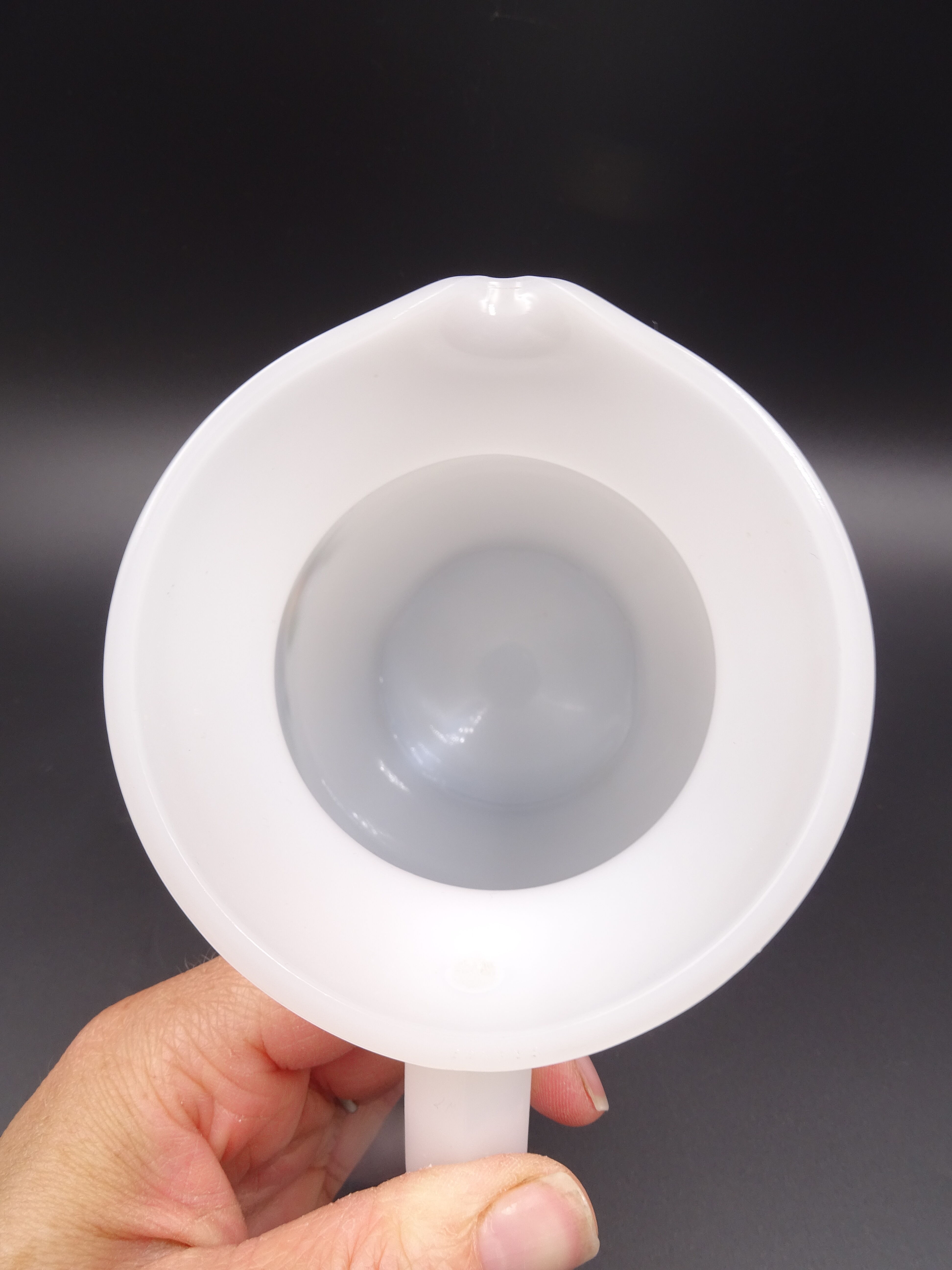 Pitcher or broc in opaline Arcopal fruit décor 1970