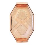 Large antique Art Deco pink glass dish