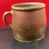 Very large stoneware grease pot Salting tub, folk art - H 20 cm