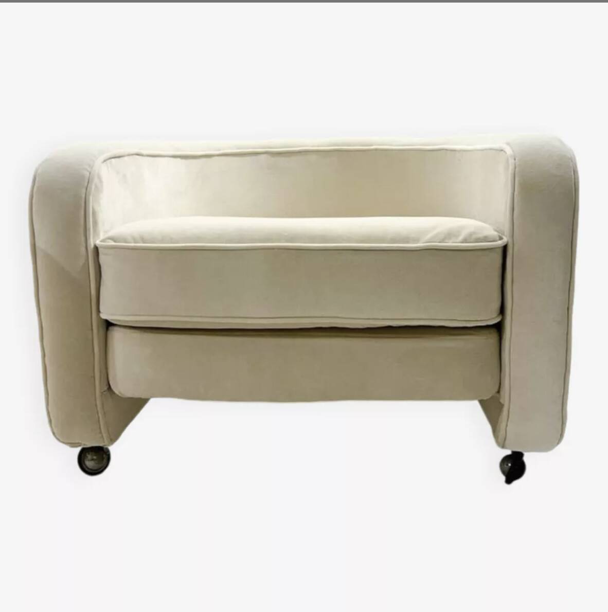 Mid-Century Modern Italian Armchairs on casters, 1970s (3 available)