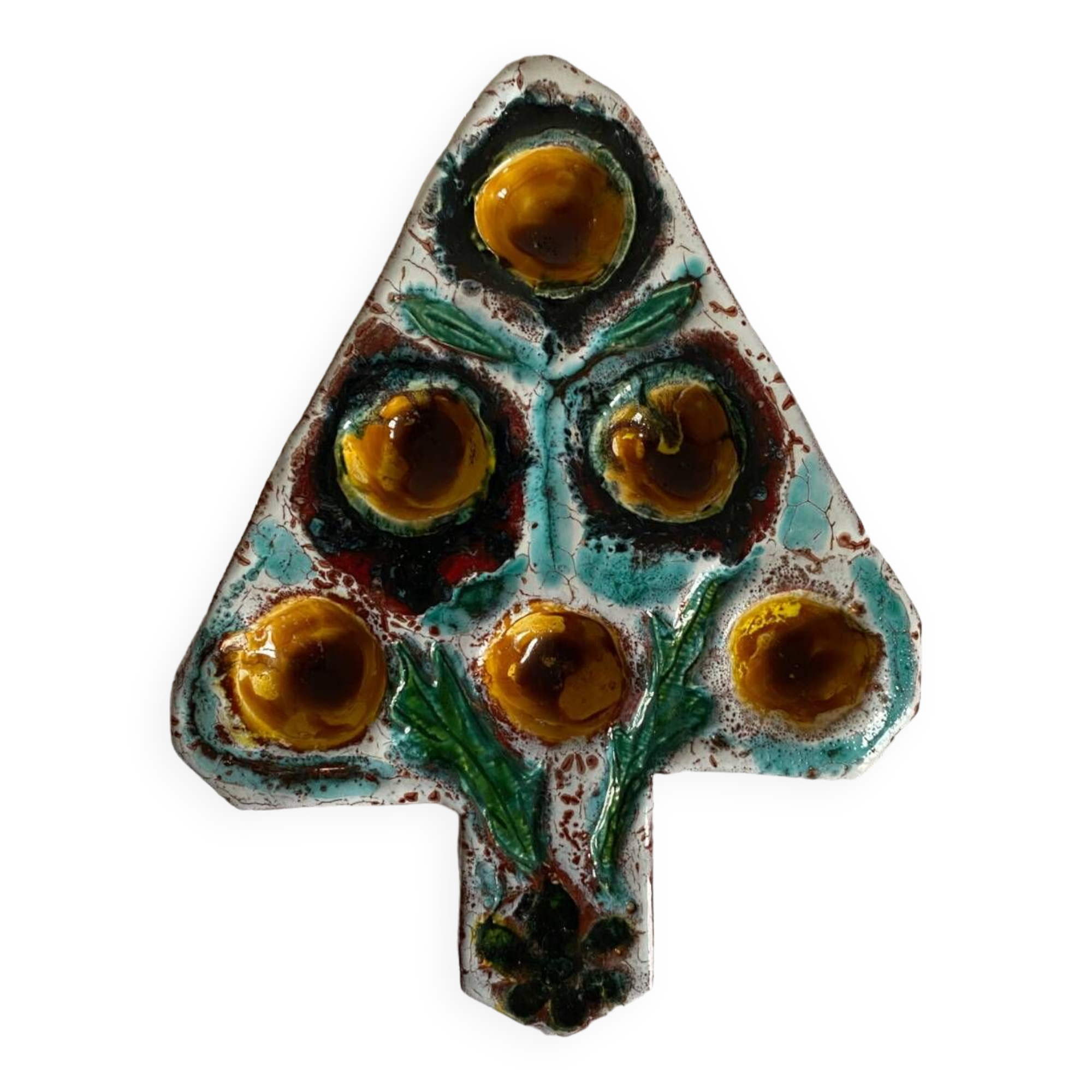 Artisanal snail plate in glazed earthenware