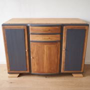 Mado buffet in grey-orange and wood from the 1950s, completely restored.