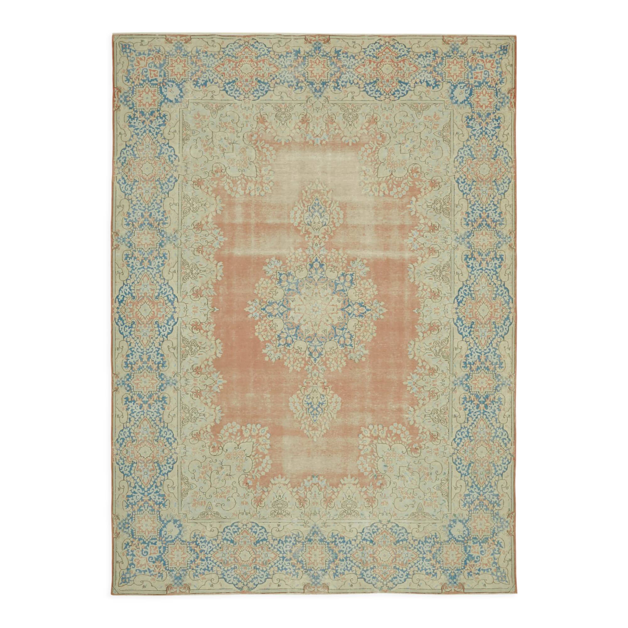 Handmade Oriental Contemporary 1980s 291 cm x 414 cm Beige Wool Carpet