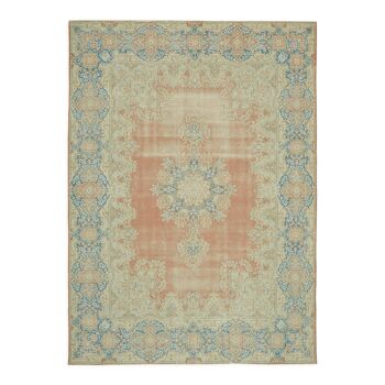 Tapis fait main oriental contemporain années 1980 291 cm x 414 cm tapis de laine beige