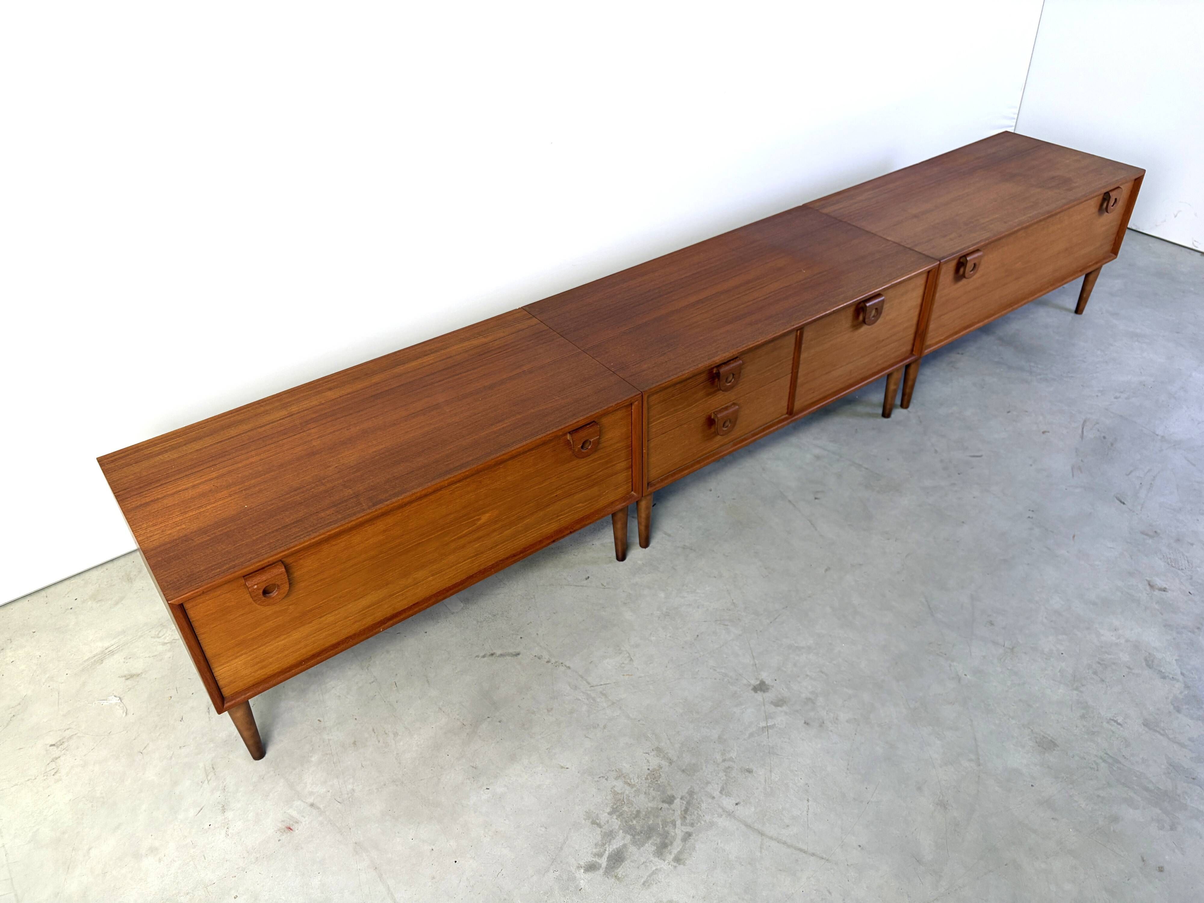 Large mid-century teak lowboard by RT Möbel, 1960s - Denmark