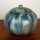 Blue glazed stoneware pot, Art Deco period, Roger Guerin