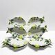 Set of 8 Italian fish plates in Barbotine ceramic.