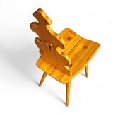 Chaises et table Cepelia Tiroler, ensemble de 5 pièces, Pologne, années 1960, marquées.