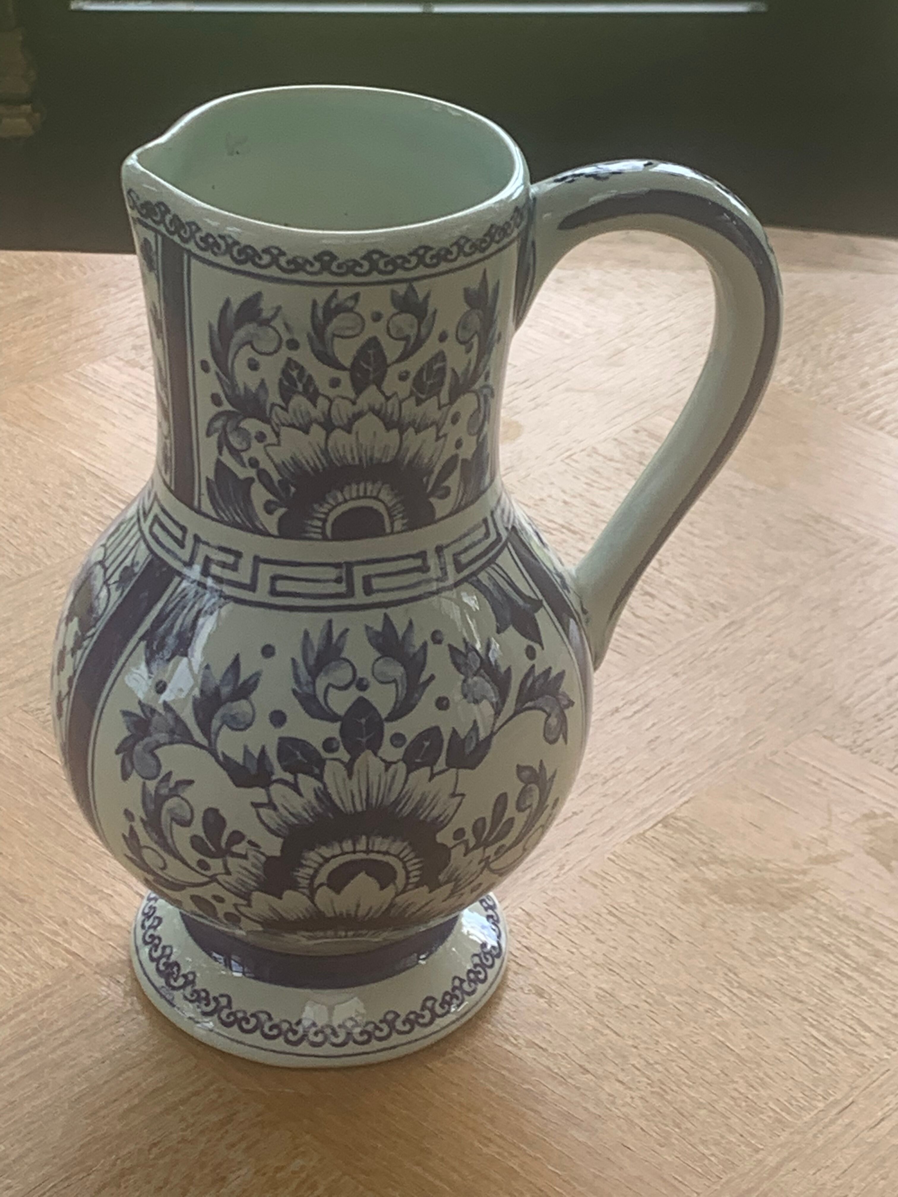Jug, pitcher, delft pattern amsterdam model of vintage boch