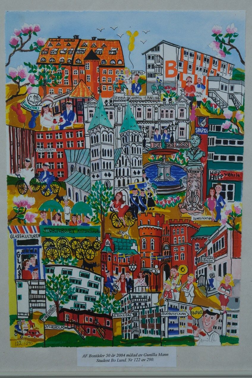 Hand signed modern lithograph by Gunilla Mann, 1990s.